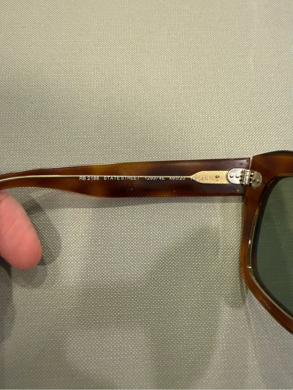 Ray-Ban State Street Sunglasses - Havana Tortoise Frame with Green Lenses